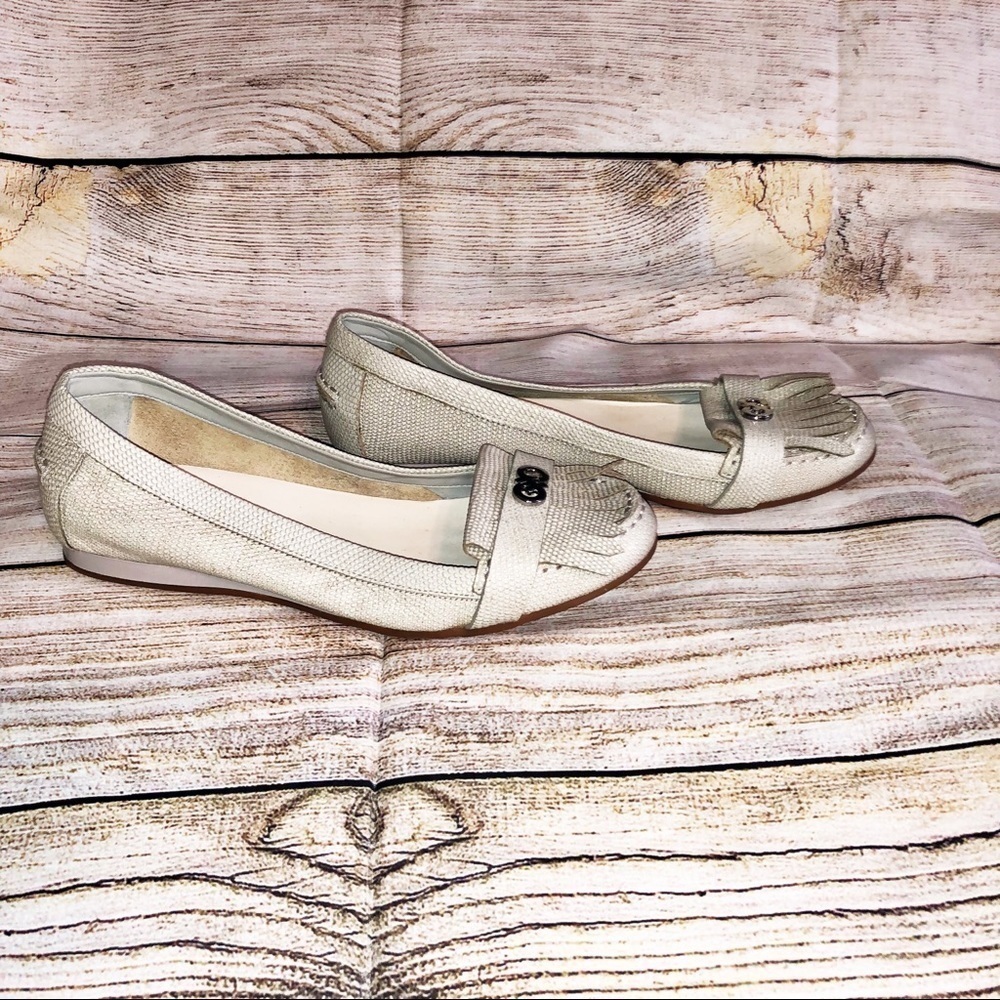 Cole Haan Silver/White Loafers Size 6B